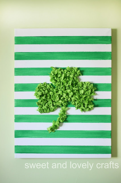Lovey Shamrock Art from Crumbled Tissue Paper