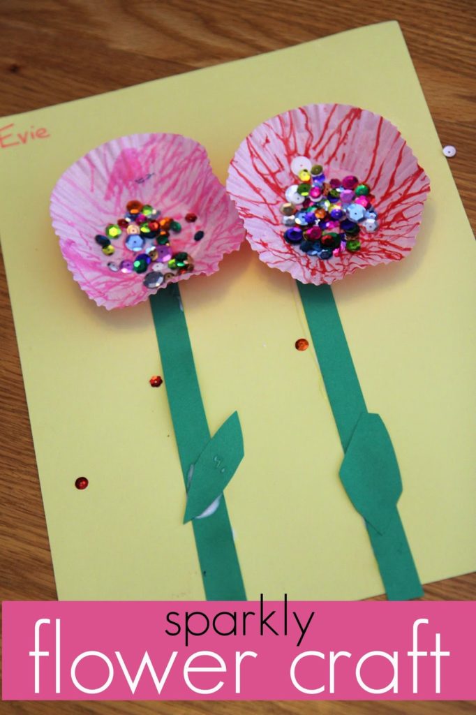Sparkly DIY Flower Craft from Cupcake Liners