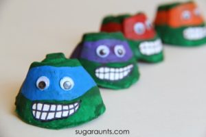 Egg Carton Mutant Ninja Turtle: A Cute Toddler Project