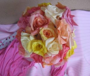 DIY Bouquet of Colorful Coffee Filter Roses