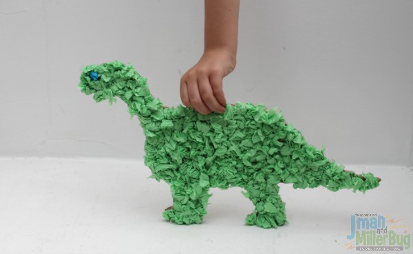 Easy DIY Tissue Paper Dinosaur Craft for Kids