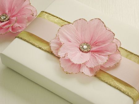 Glittery Pink Flower Gift Decor