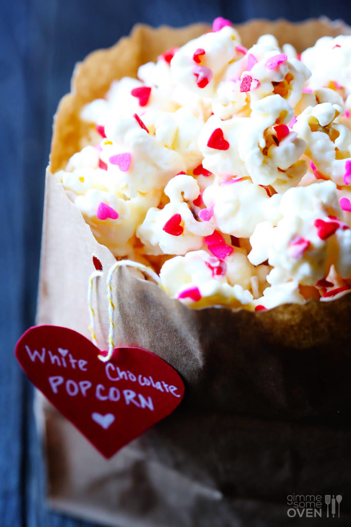 Valentine’s Popcorn (White Chocolate Popcorn) | Gimme Some Oven