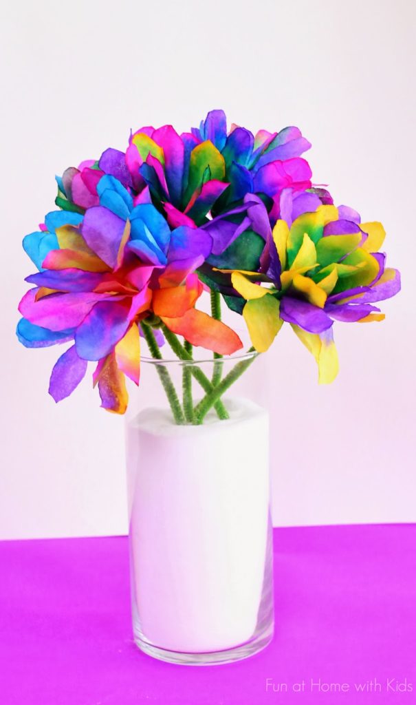 Coffee Filtered Paper Flowers in Rich Colors