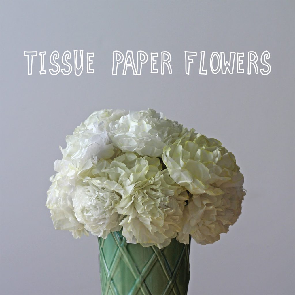 All White Tissue Paper Flower Bunch