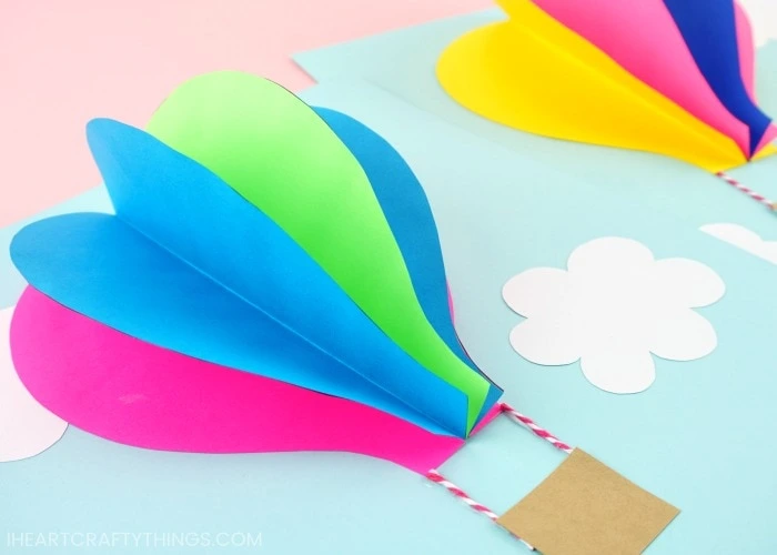 1 DIY Hot Air Balloon Paper Craft Easy Transportation Craft Ideas