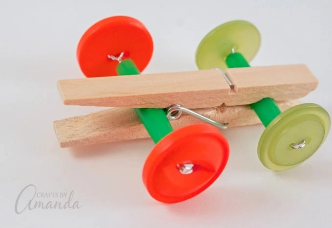 3. Easy Clothes Pin Transportation craft ideas for kids
