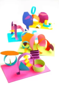 3D Paper Collage Sculptures