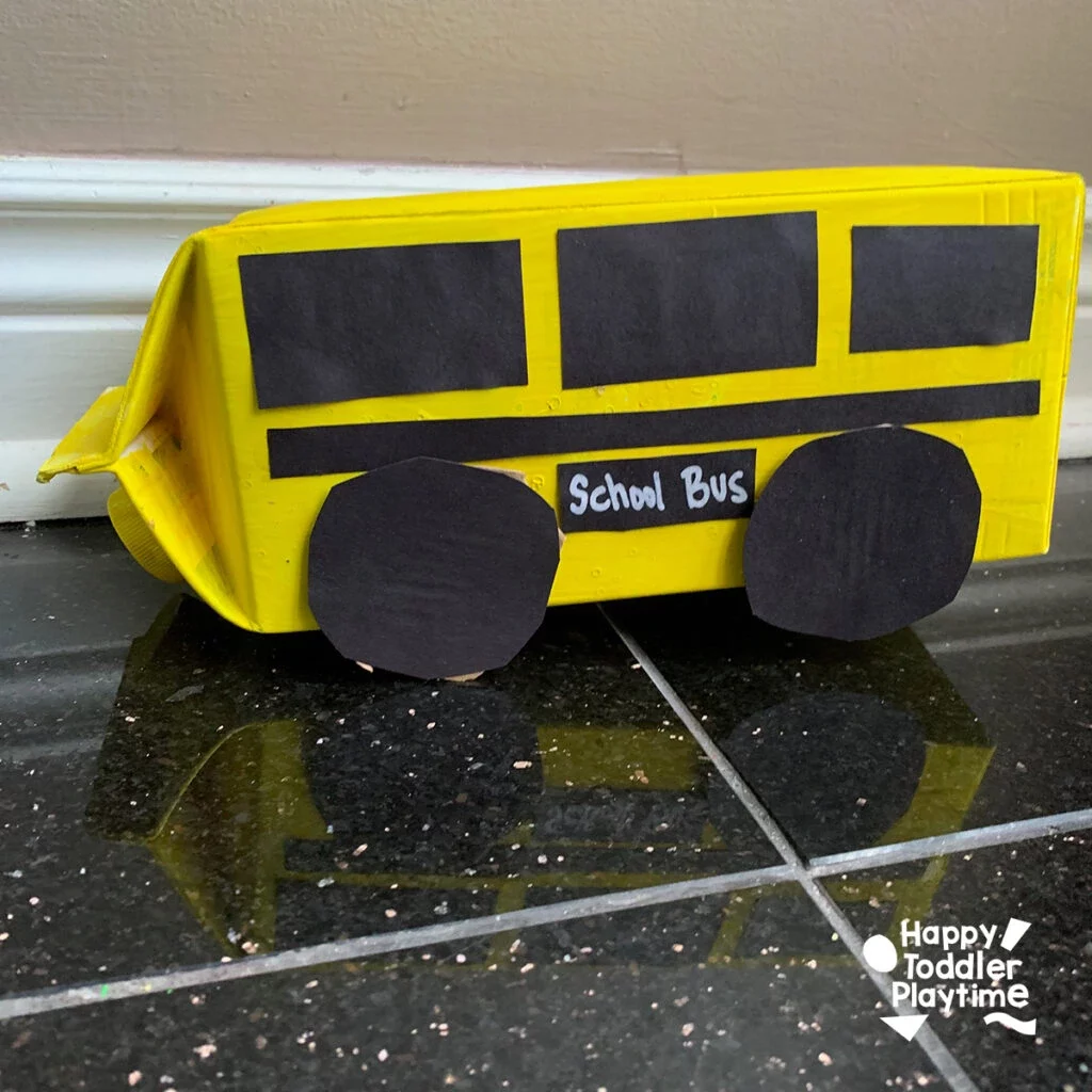 5. How to make a milk cartoon school bus