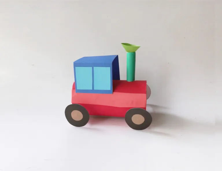 9 Make a tissue paper roll paper stock colorful train