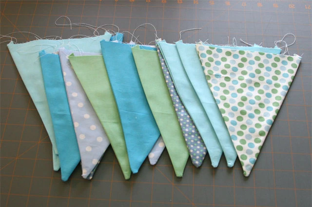 DIY Sew fabric bunting assembly