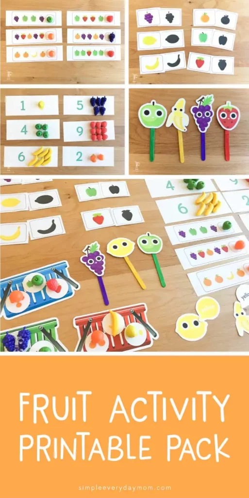Fruit activities for kids learning food pattern