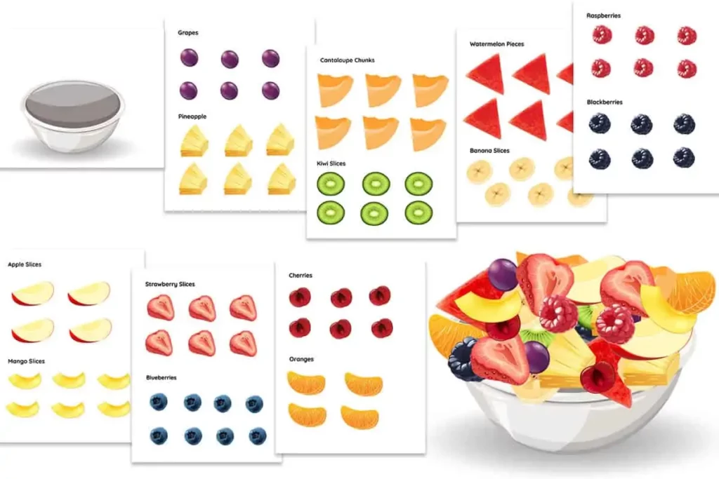 Make fruit salad with free printable