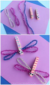 DIY Clothespin Dragon Fly Craft with Cute Googly Eyes