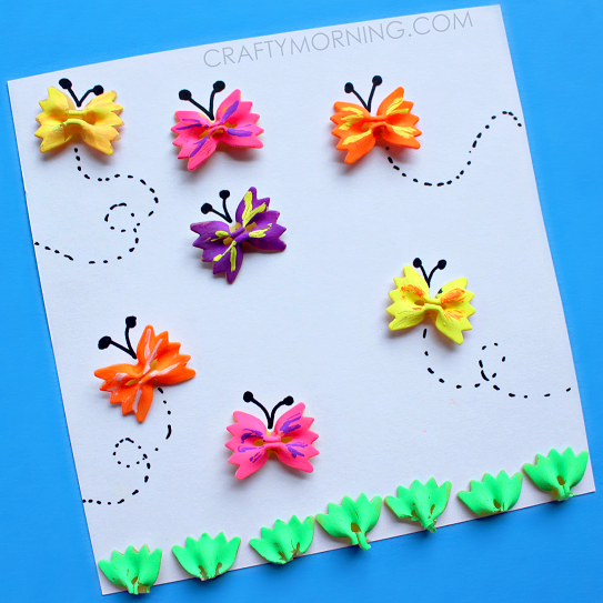 Pretty & Colorful Butterfly Crafts with Bow Tie Noodle
