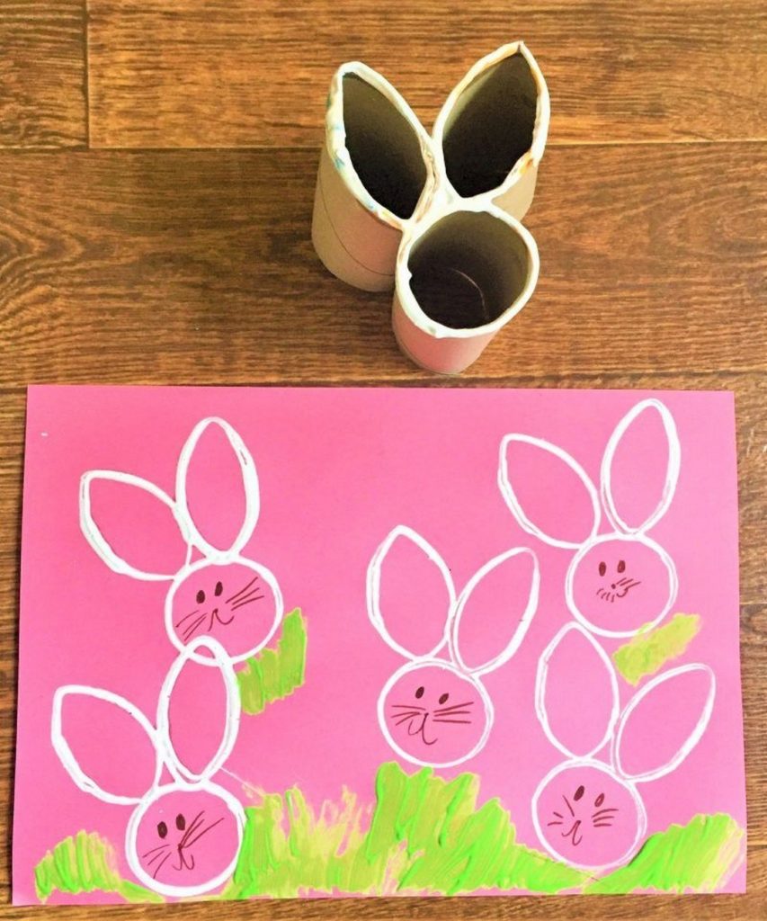 Super Adorable Easter Bunny Print Paint Idea