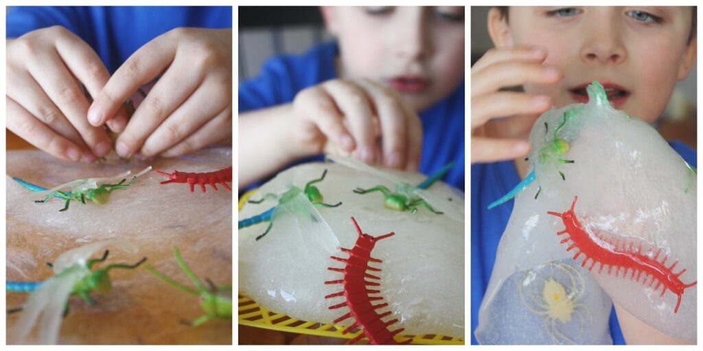 Bug Slime Science Spring Sensory Play Idea for Kids with Miniature Bug Toys