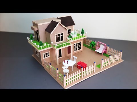 A Beautiful Mansion House With Fairy Garden using Cardboard & Popsicle Sticks