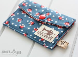 DIY Scrap Fabric Business Card Wallet by A Spoonful of Sugar