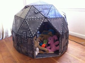 Cardboard Play Dome with Catchy Metallic Spray Paint Accent