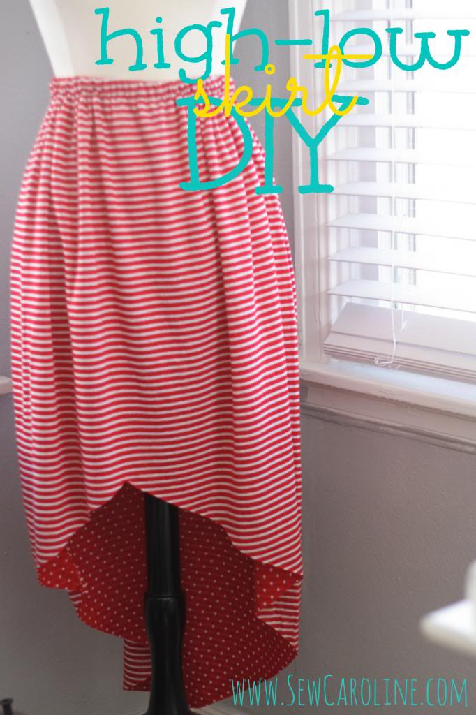 High-Low Skirt DIY Tutorial with Trendy Asymmetric Bottom By Caroline Hulse Blog
