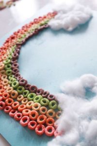 Colorful Cheerio Rainbow with Wonderful Cotton Clouds