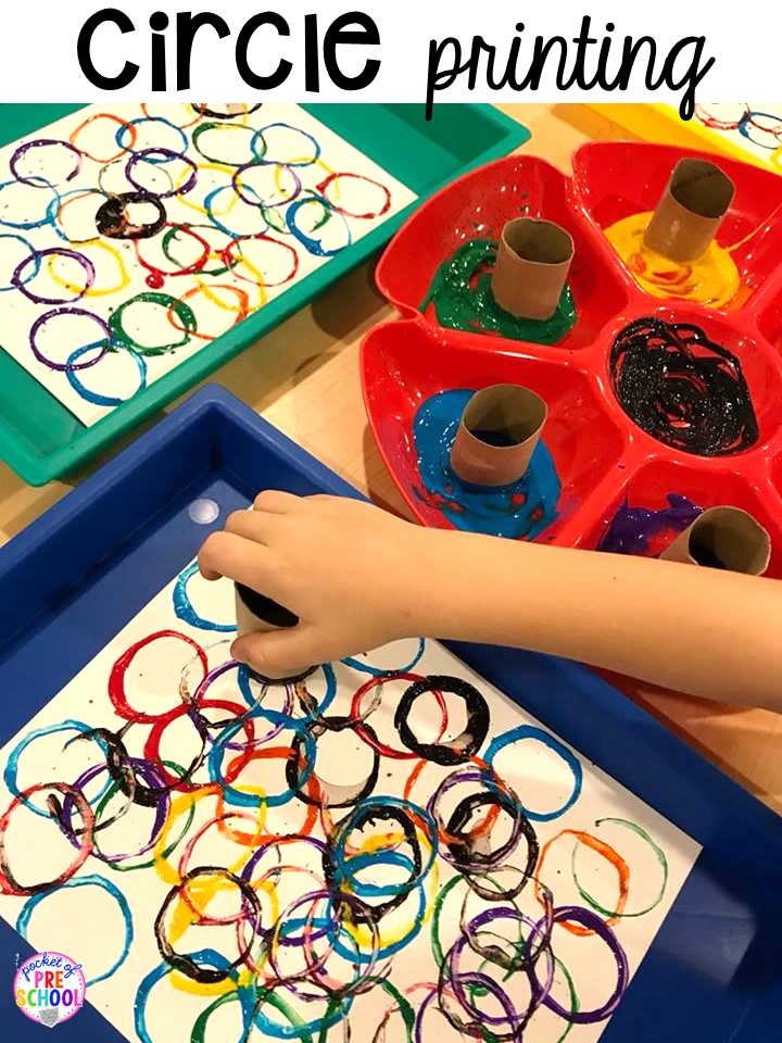 Shape Activities with Paint and Empty Paper Rolls