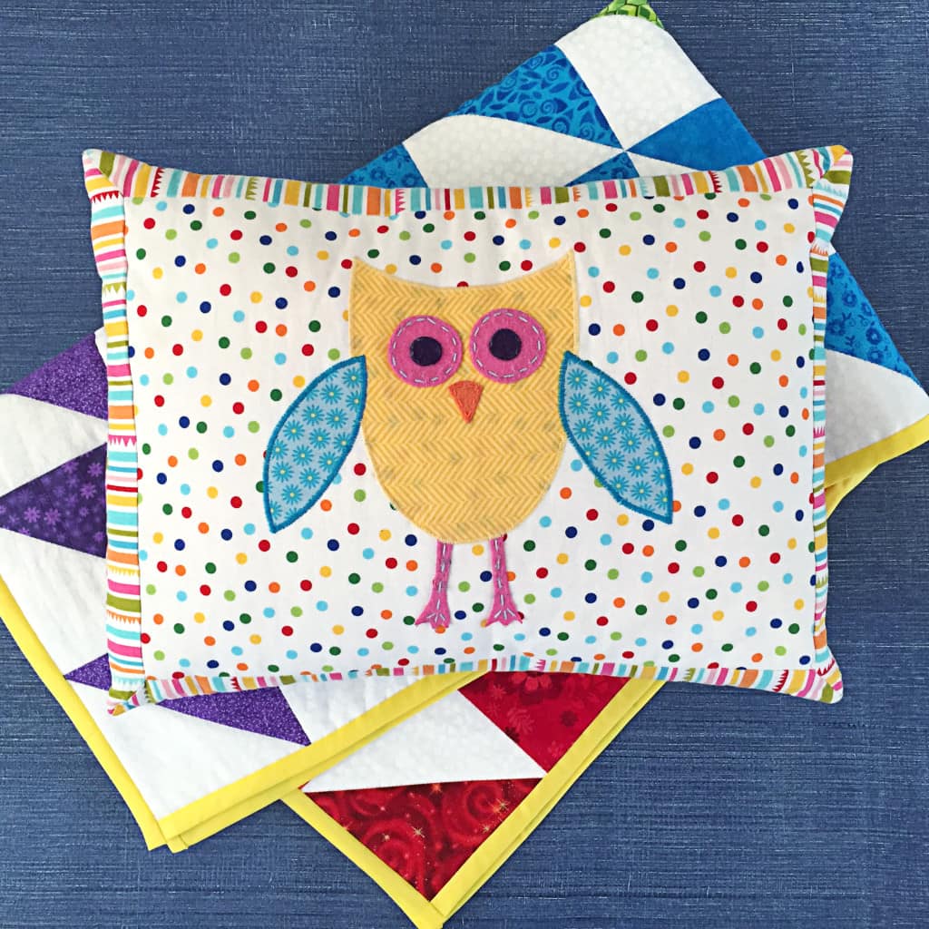 Decorative Nursery Pillow with Cute Owl Applique