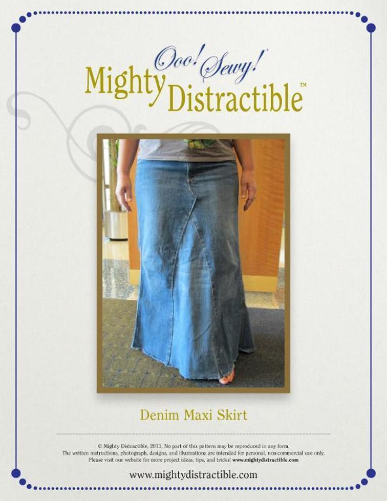 Denim Maxi Skirt: A rustic DIY outfit in Classy Ankle-Length Free Pattern