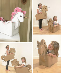 Fascinating DIY Cardboard Unicorn Costume with Walled Cardboard Box