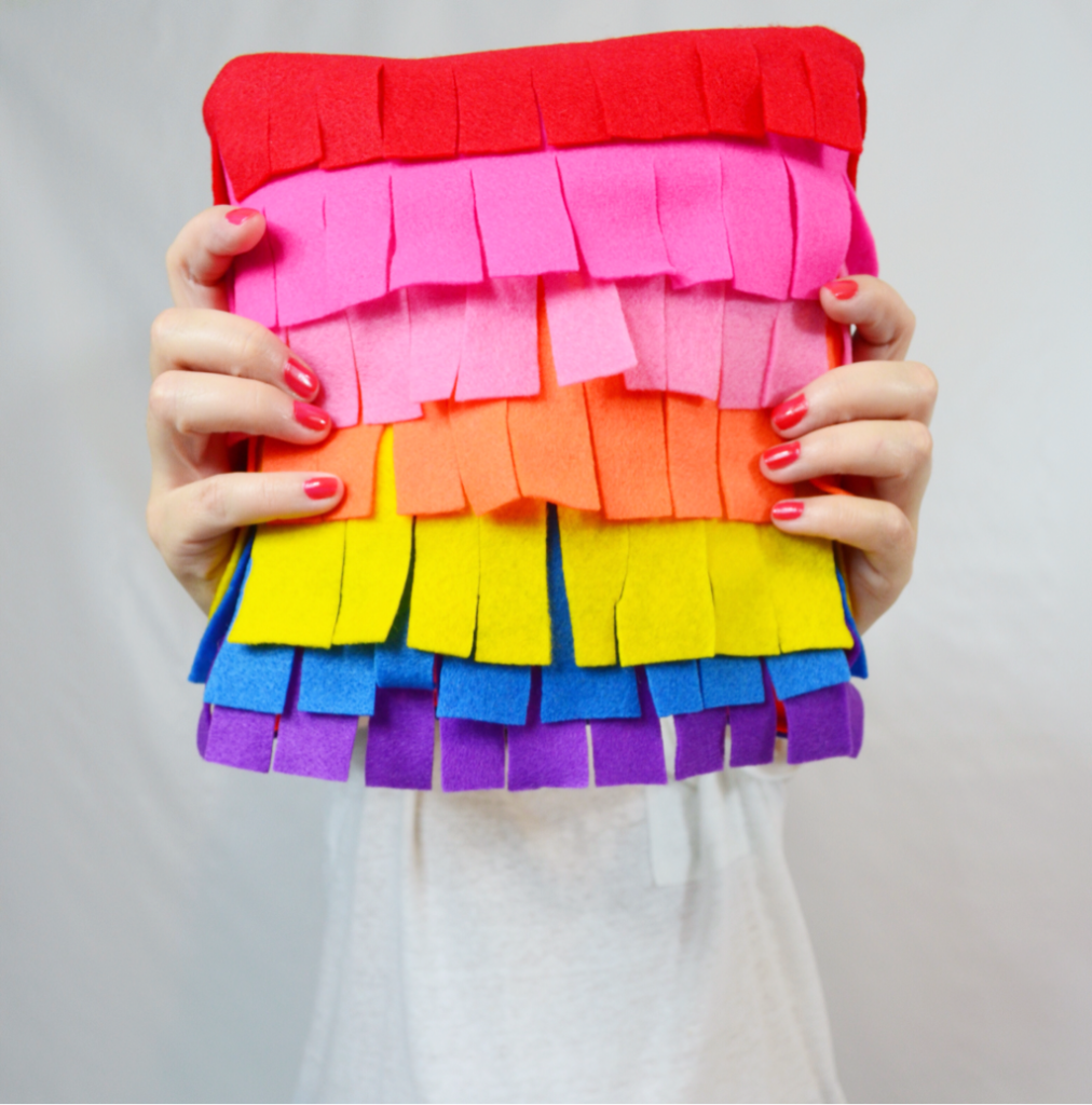 DIY Piñata Pillow Tutorial with Lots of Colorful Felt Scraps By Cozy Reverie