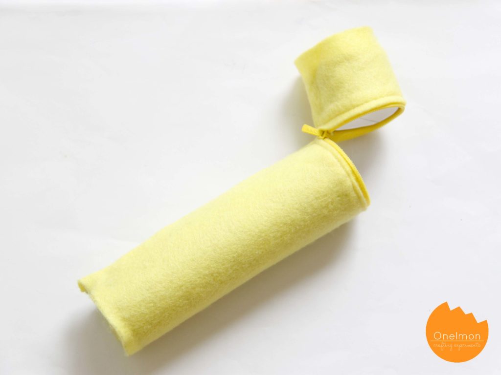 DIY Toilet Roll Pencil Case with Felt Over Cardboard Base and Zipped Encloser