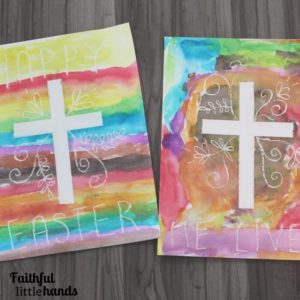 Sacred Springtime Craft Idea: Watercolor Resist Easter Cross