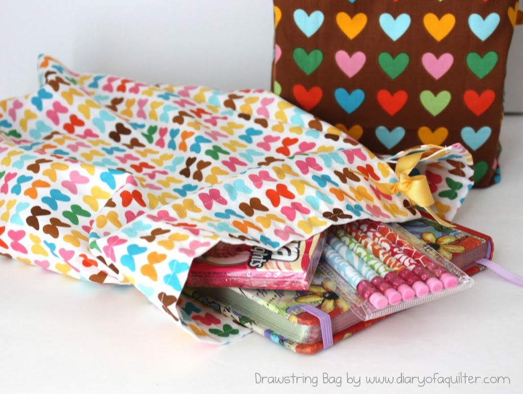 Easy Tutorial of Fat Quarter Drawstring Fabric Bag with Pattern Prints