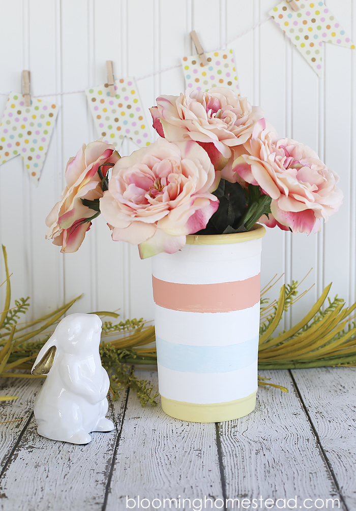 Easy Striped Vase with Blooming Homestead: A Classy Mother’s Day Idea for Kids