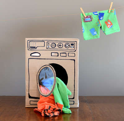 DIY Cardboard Washing Machine with Front-Load Display