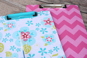 Fabric Covered Clipboard Tutorial with Pattern Fabric Prints