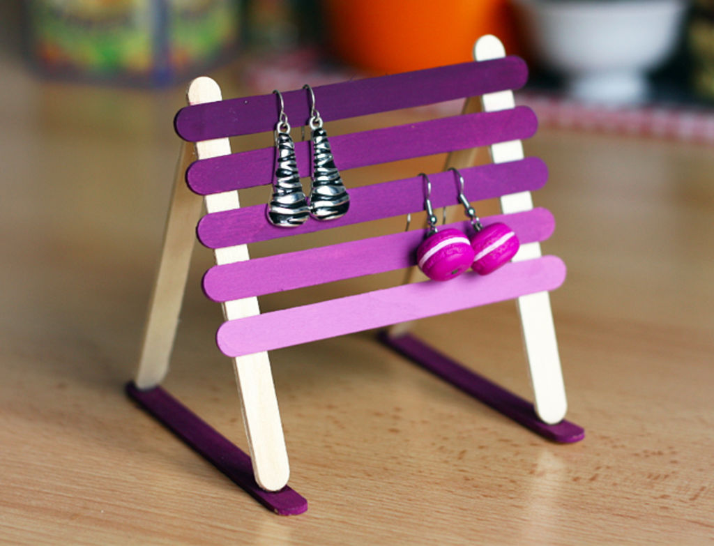 Popsicle Stick Earring Holder An Useful DIY Craft Idea for Mothers