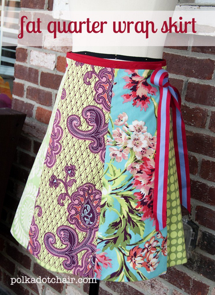 Fat Quarter Skirt: DIY Wrap Skirt with Waist Side-Tie Pattern By The Polkadot Chair