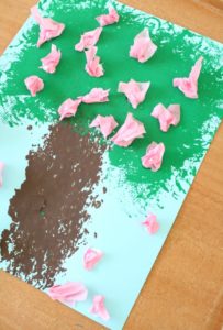 DIY Spring Craft: Painted Flower Tree with Tissue-Made Blossoms