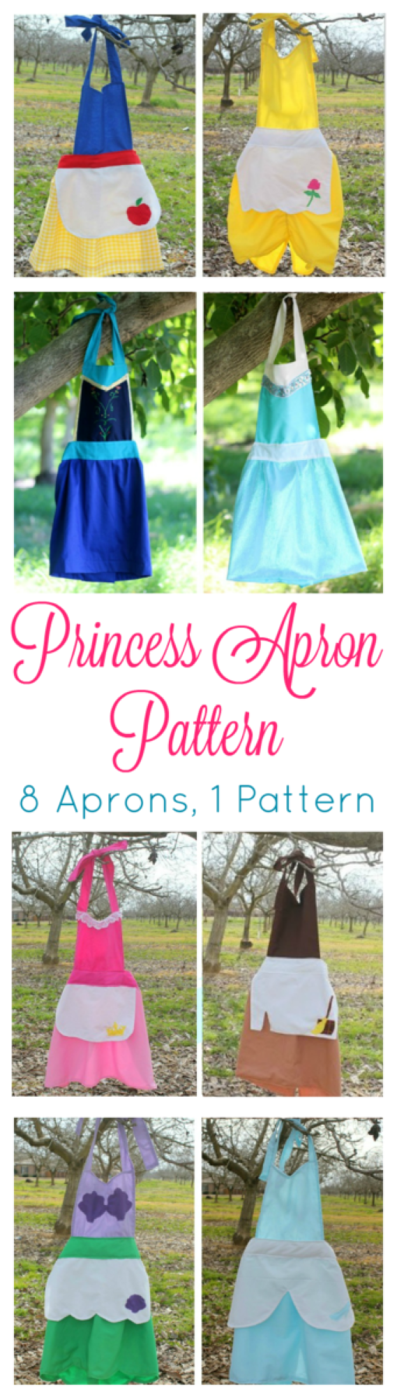 Enchanted Princess Pattern Apron in Disney Princess Style