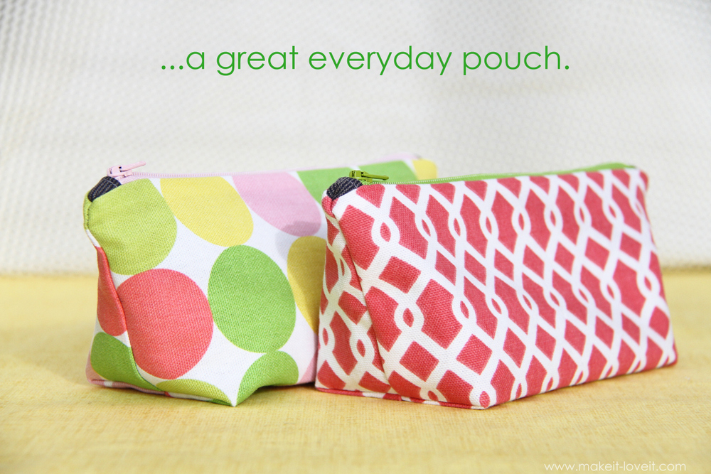 Free Pattern Everyday Pouch Tutorial with Zip Closer