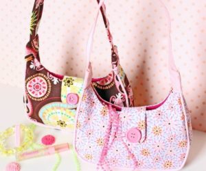 Free Sewing Pattern Scrap Fabric Girl’s Purse with Button Loops