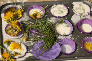 Messy Spring Craft Idea: Goop and Flower Cupcakes