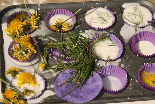 Messy Spring Craft Idea: Goop and Flower Cupcakes