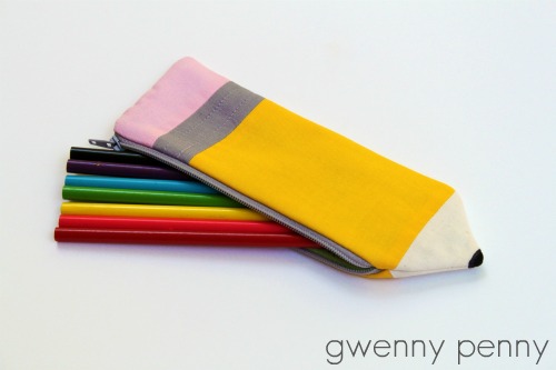 Gwenny Penny Pencil Pouch in An Exact Pencil Shape: A Wonderful DIY Gift Idea