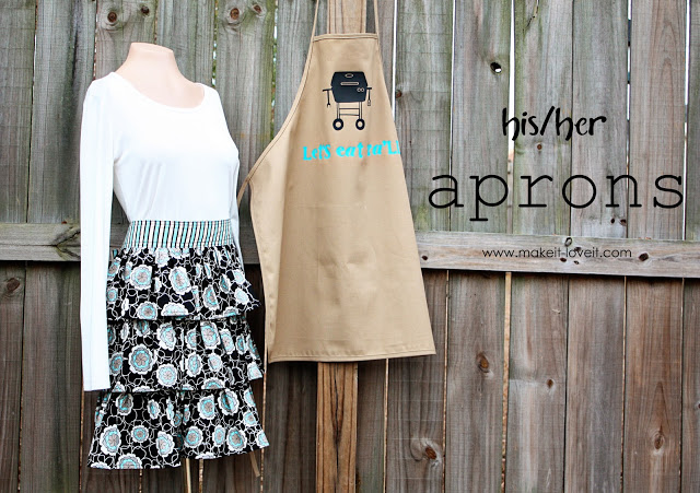 Last Minute DIY Gift Craft Idea: A Pair of His and Her Apron Set