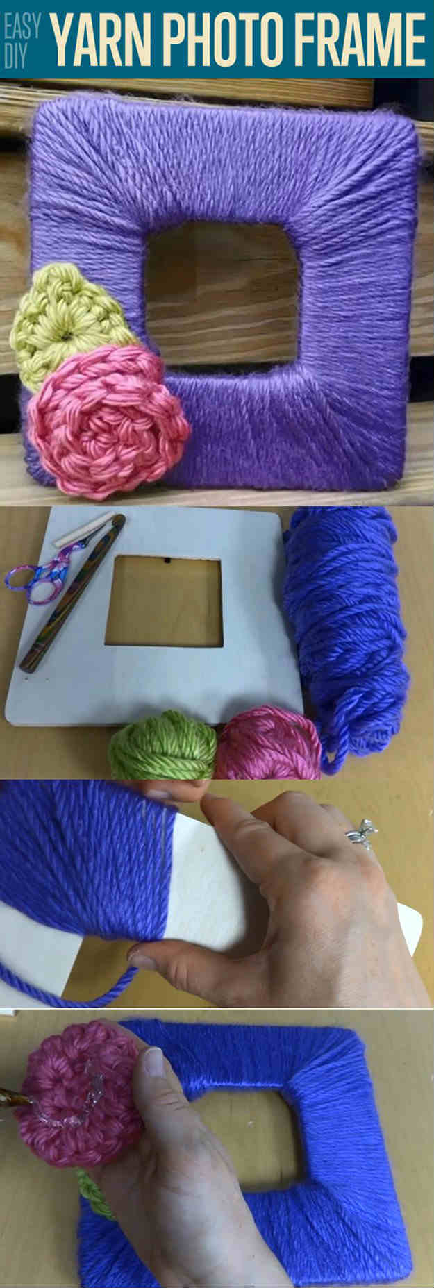 Beautiful DIY for Mother’s Day: Yarn Photo Frame with Floral Decor