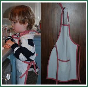 No-Sew Recycled DIY Apron Tutorial from Hemming Skirt