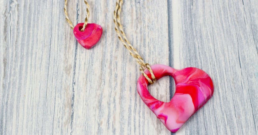 Super Trendy Heart Necklace from Polymer Clay: Coolest DIY Gift for Mother’s Day